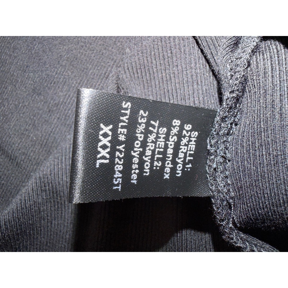 Pomander Place Top Black Ruffle Sleeve V-Neck Ribbed Knit Y22845T XXXL - Picture 4 of 6
